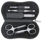 Estuche Manicura Piel Legitima negro 5 Piezas