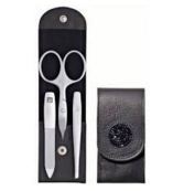 Estuche de Bolsillo piel Legitima Negro 3 piezas