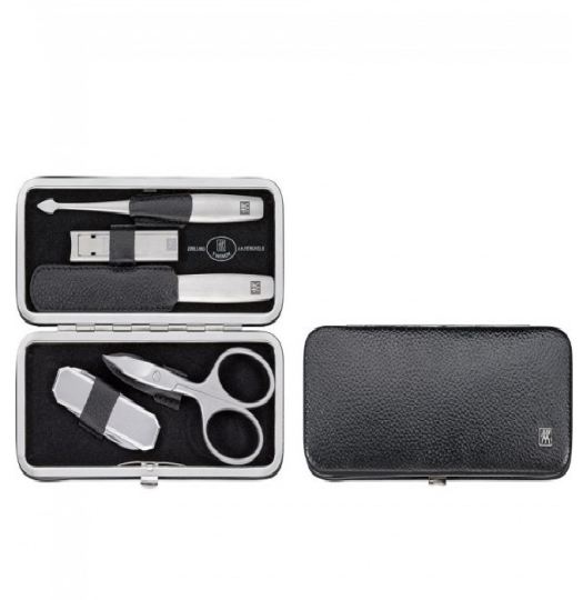 Estuche con Boquilla Piel leg&iacute;tima negro 5 Piezas