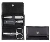 Estuche de Bolsillo Piel Leg&iacute;tima negro 3 piezas