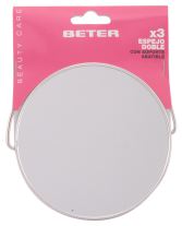 Espejo met&aacute;lico plegable aumento x3