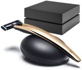 Set de Maquinilla de Afeitar R1 24 Oro con Soporte