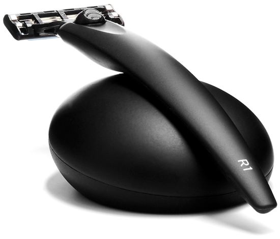 Set de Maquinilla de Afeitar R 1 Negro Mate con Soporte