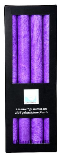 Velas Cil&iacute;ndricas para Candelabro Violeta 4 uds