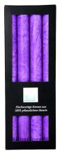 Velas Cil&iacute;ndricas para Candelabro Violeta 4 uds