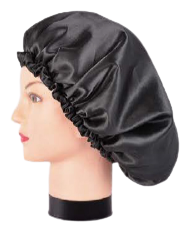 Gorro de Sat&eacute;n Negro Anti Frizz