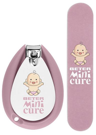 Mini Cure cuidado uñas Bebés rosa 2 unds