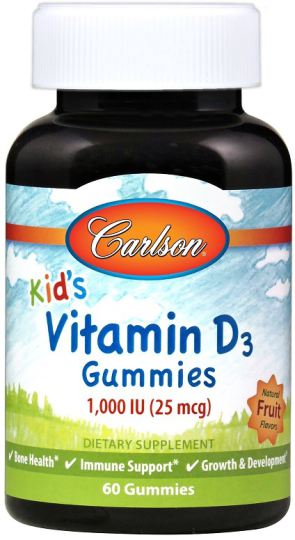 Vitamina D3 para Ni&ntilde;os 25 mcg 60 Gomitas Vegetales