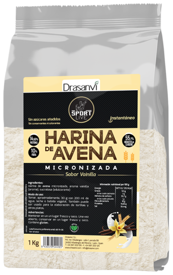 Harina de Avena Vainilla Sport live 1 kg Harina de Avena Vainilla Sport live 1 kg