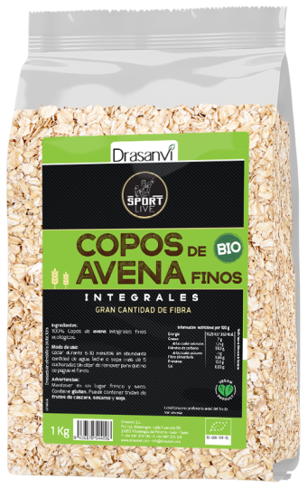 Copos de avena BIO finos Sport live 1 kg