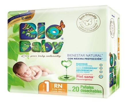 brecha Embajador toque Bio Baby Pañales Desechables Eco de 3 a 6 kg con 20 Unidades