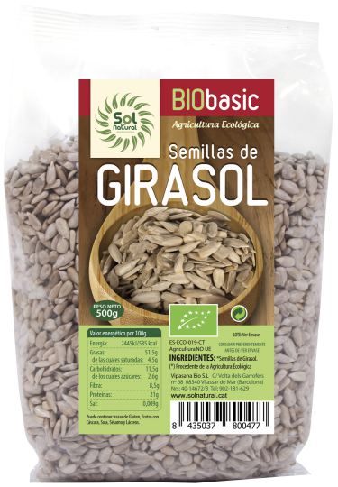 Semillas de Girasol Bio 500 gr