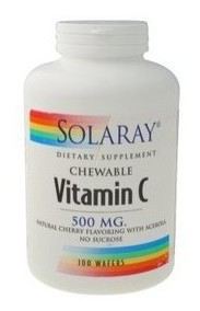 Solaray Vitamina C-500 Sabor Cereza 100 Comprimidos Masticables