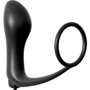 Plug Anal Vibrador Anillo Pene negro